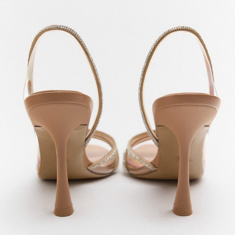 EB |  Elegante High-Heeled Sandalen - Stiletto Slingback Peep Toe Schuhe