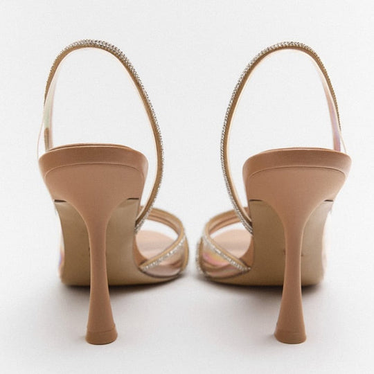 EB |  Elegante High-Heeled Sandalen - Stiletto Slingback Peep Toe Schuhe