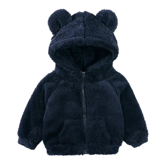 EB Comfort Modische Bären-Kinderjacke aus dickem Samt