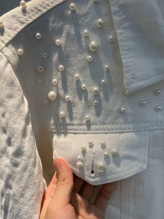 EB | Jeansjacke - Denim-Liebling mit Stilvoller Perlenverzierung
