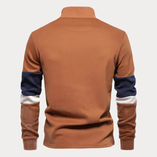 EB | Stylischer Pullover für Herren mit Stehkragen und Streifen