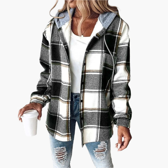 EB | Karierte Freizeitjacke mit Kapuze - Lässiger Herbst- und Winterstil