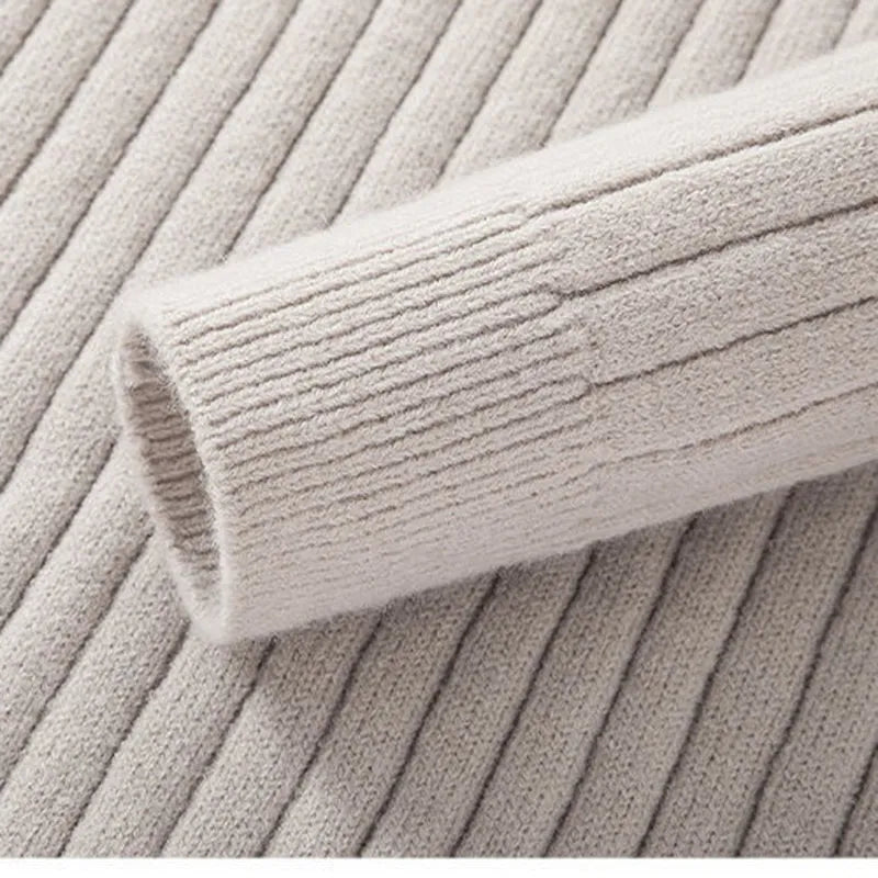 EB | Knitted Sweater With Stand-Up Collar And Half-Zip - Elegant Casual And Business Look