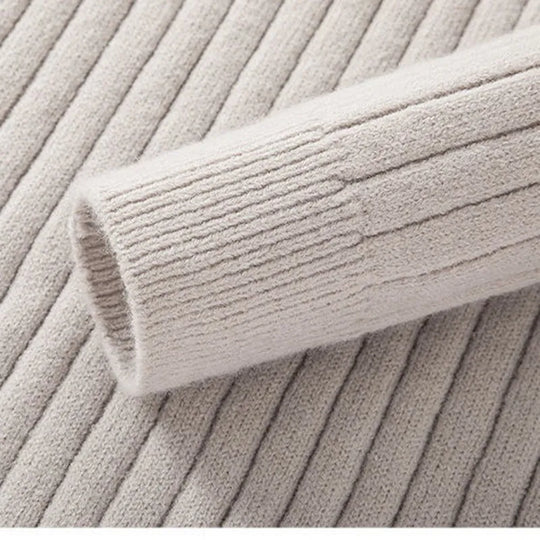 EB | Knitted Sweater With Stand-Up Collar And Half-Zip - Elegant Casual And Business Look
