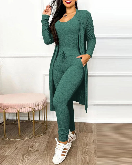 EB | Damen 3 Teiliges Loungewear Satz mit Jacke