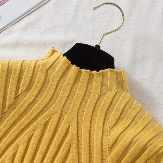 EB | Damen Strickpullover mit Rollkragen und Langen Ärmeln