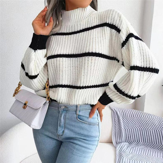 EB | Moderner Couture Rollkragenpullover mit Feinstrick