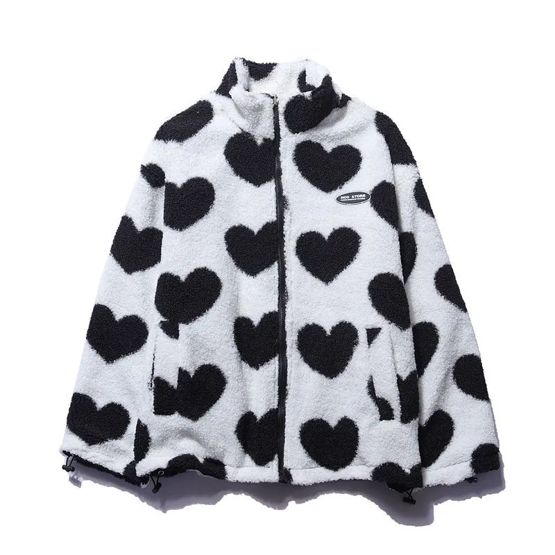 EB | Romantische Damenjacke mit Doppelseitigem Herzdesign