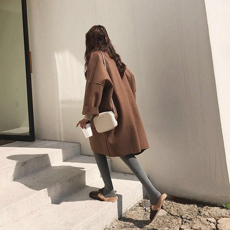 EB | Eleganter Lockerer Woll Trenchcoat Für
