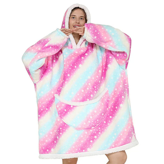 EB | Übergroße Fleece-Decke mit Kapuze und Taschen