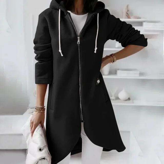 EB | Kapuzen-Cardigan mit Geschwungenem Saum