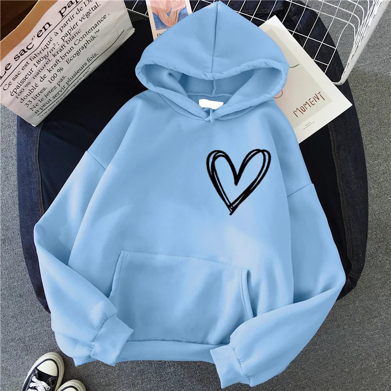 EB | Hoodie mit Herzprint Polyester Komfortabel und Trendy