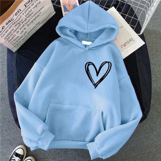 EB | Hoodie mit Herzprint Polyester Komfortabel und Trendy