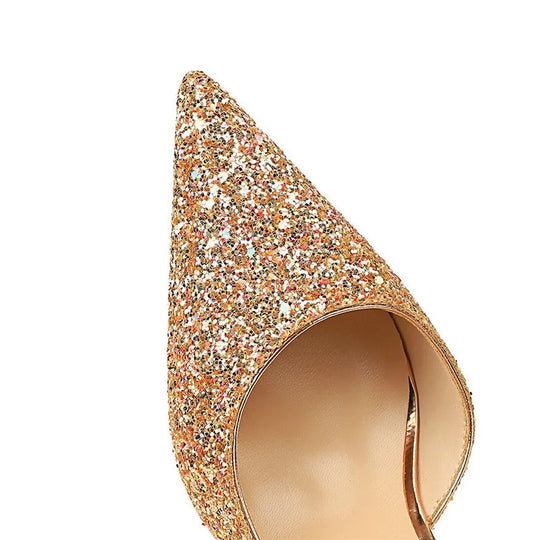 EB | Glitzernder, Spitzer Stiletto Absatz