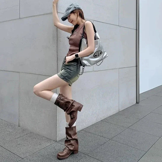 EB | Falten Mid-Calf Stiefel