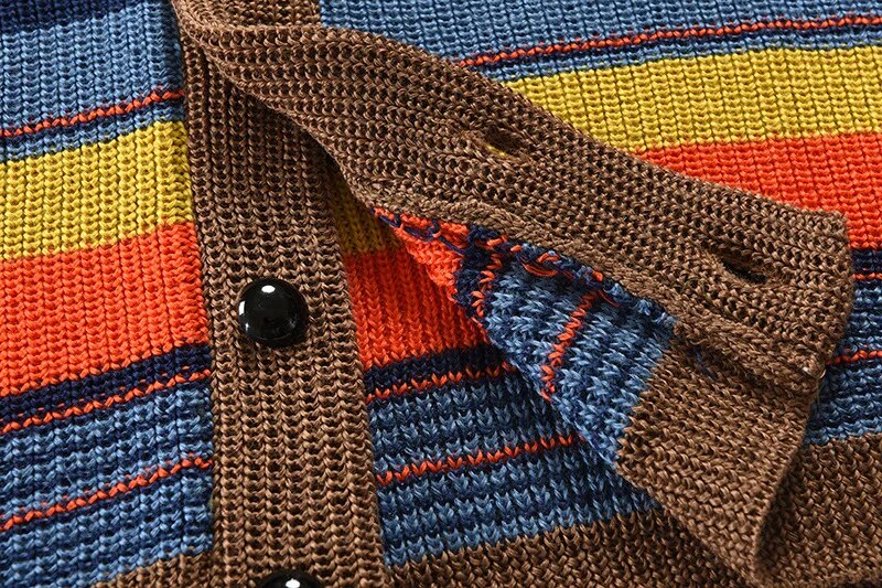 EB | Herren Strickjacke mit Farbblock und geometrischem Muster