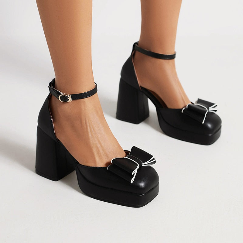 Weiße Plateausandalen Mit Schleife Luisa EB