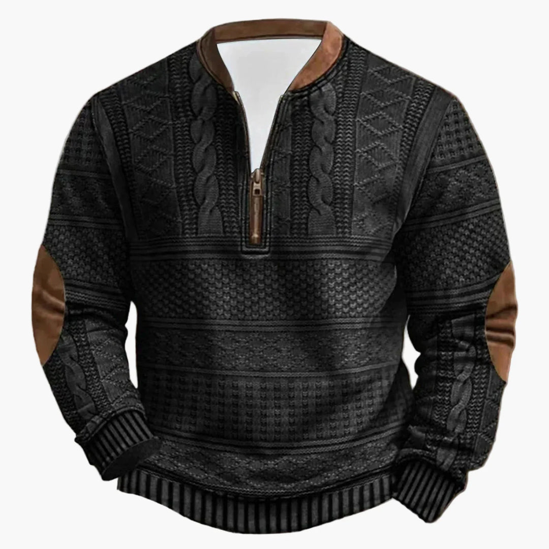 EB | Outdoor Casual Pullover mit Stehkragen und Zipper - Modischer Freizeit-Sweater für Alltag und Freizeit