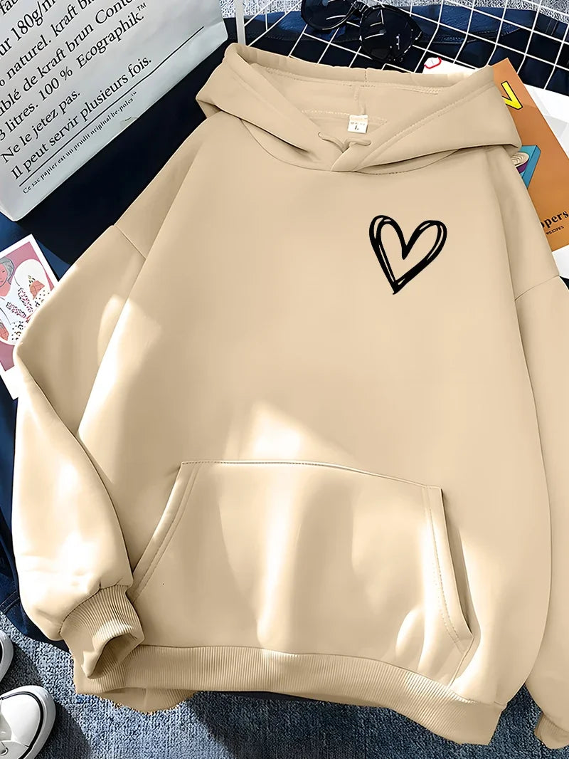 EB | Hoodie mit Herzprint Polyester Komfortabel und Trendy