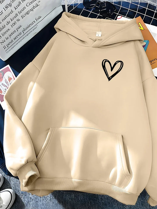 EB | Hoodie mit Herzprint Polyester Komfortabel und Trendy