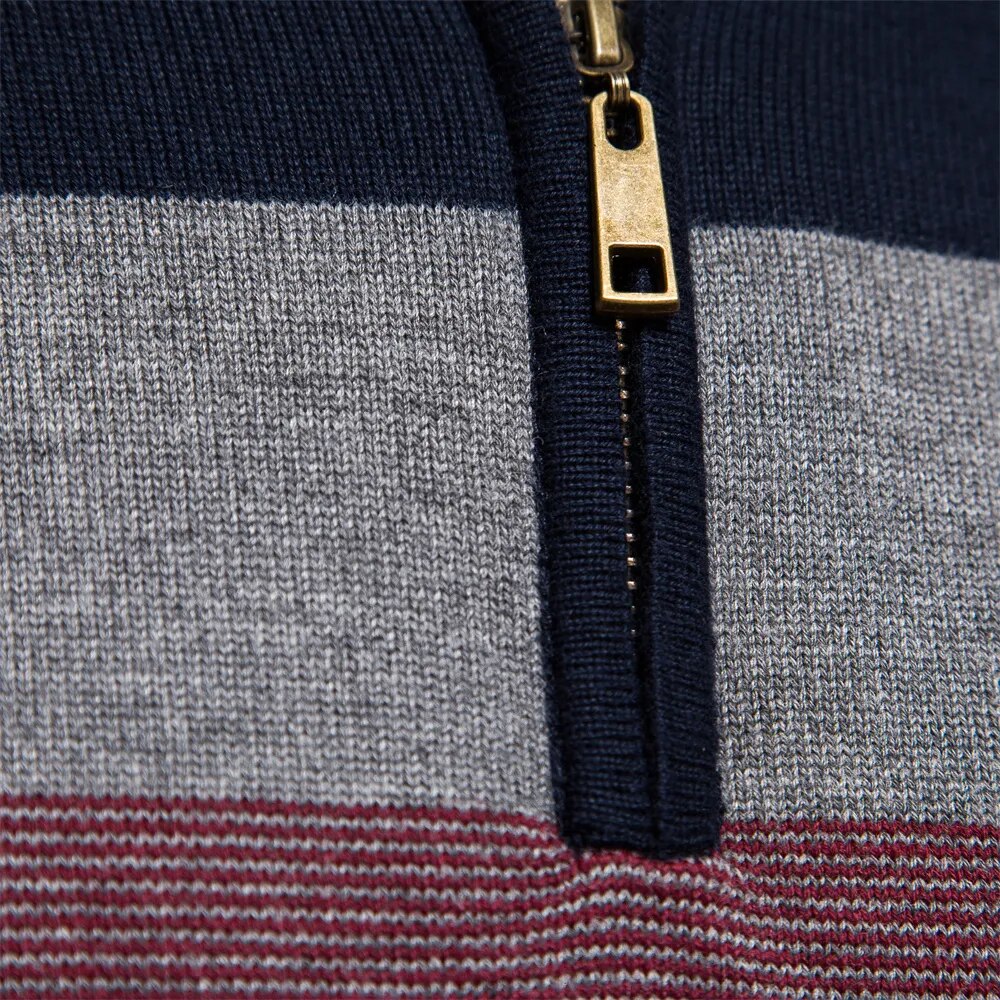 EB | Strickpullover mit Viertelreißverschluss - Eleganter Feinstrick für Business & Freizeit