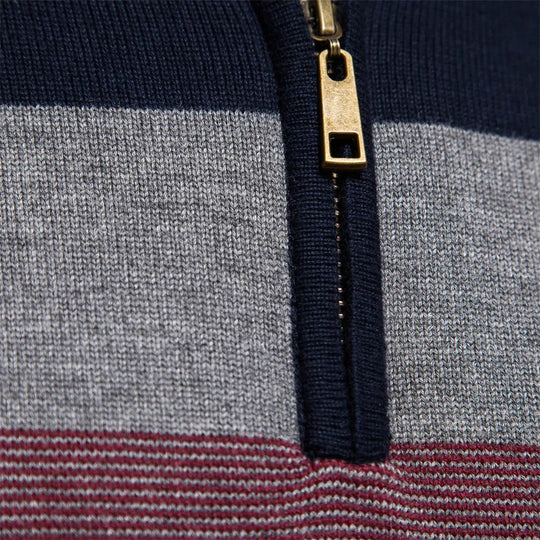 EB | Strickpullover mit Viertelreißverschluss - Eleganter Feinstrick für Business & Freizeit