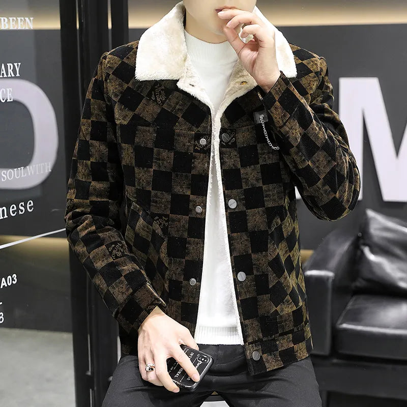 EB | Kariertes Cord-Jacke