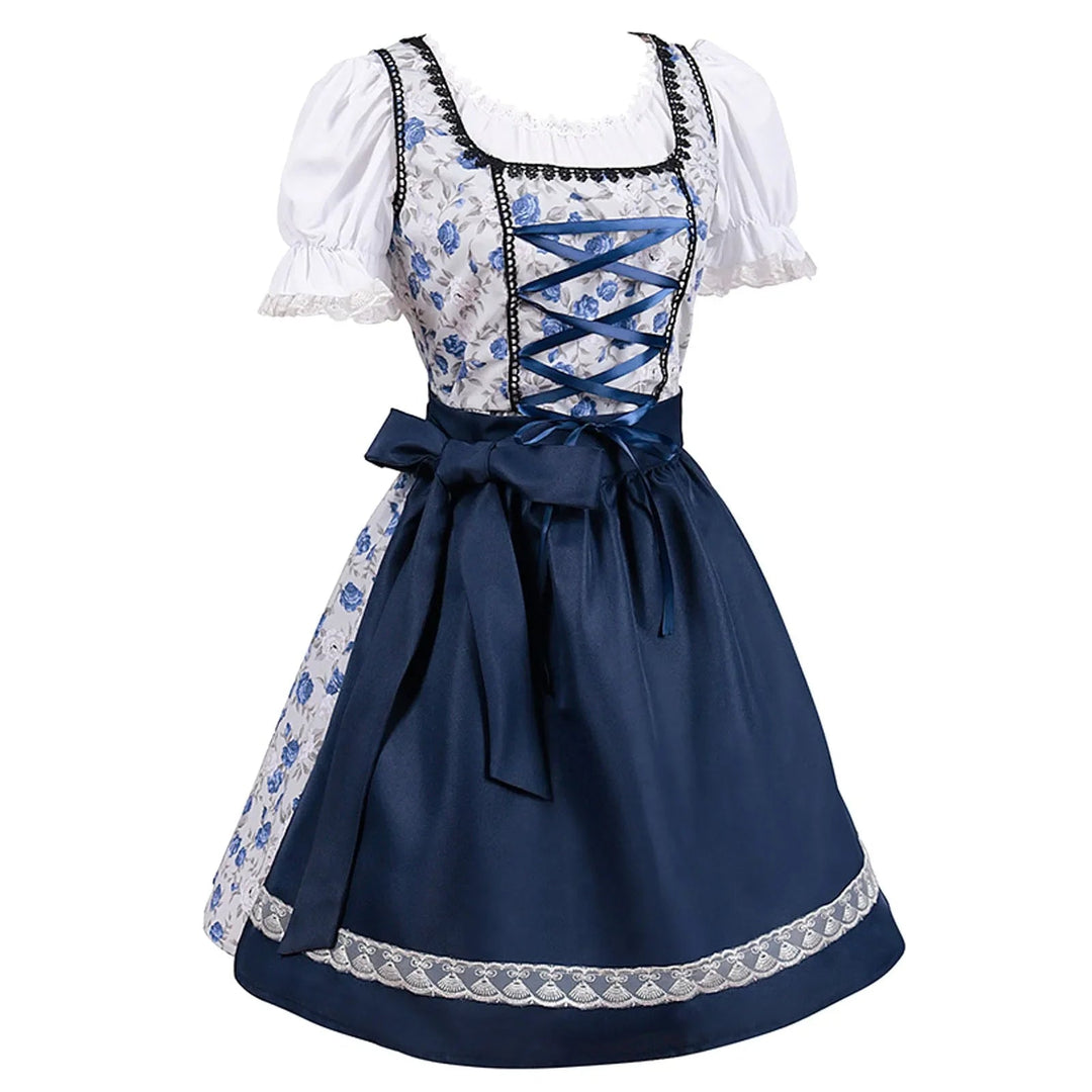EB | Kurzärmelig Spitze Oktoberfest Kleid mit Schürze