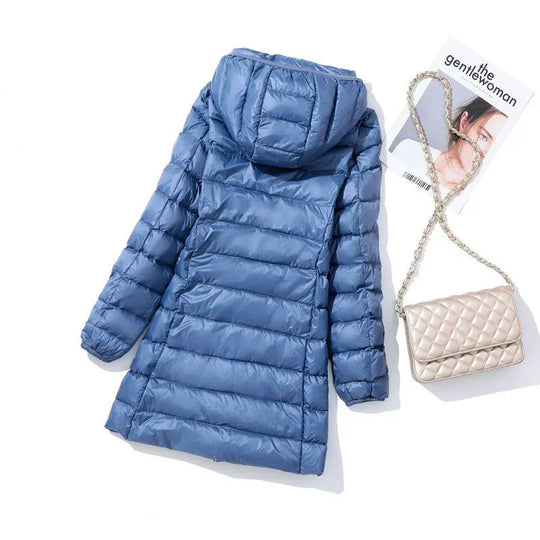EB | Damen Tragbarer Puffer-Mantel mit Abnehmbarer Kapuze