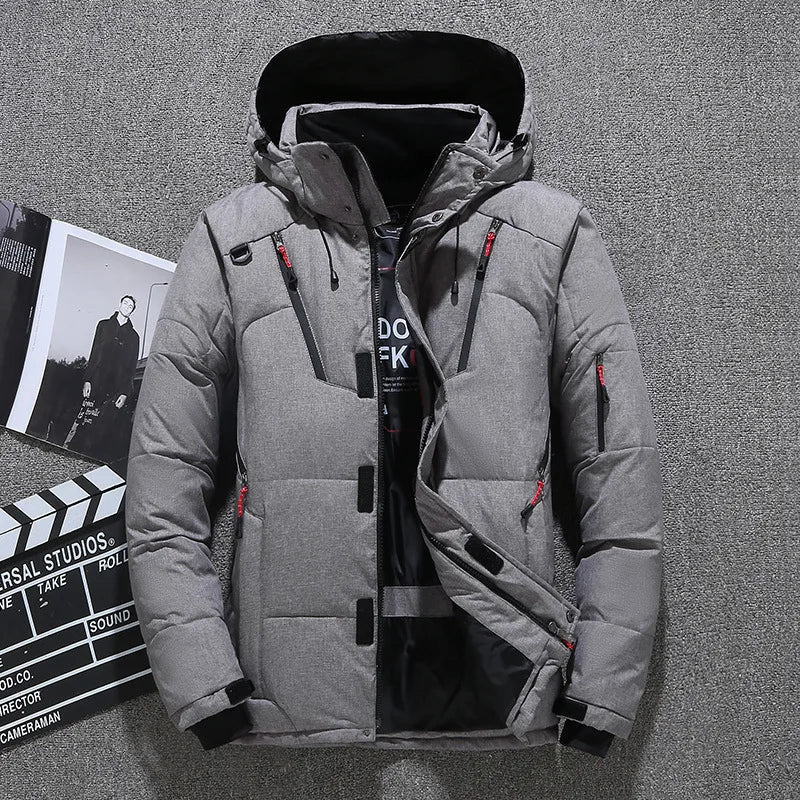 EB | Herren-Winterjacke - Warme, Schlanke Daunenjacke mit Kapuze