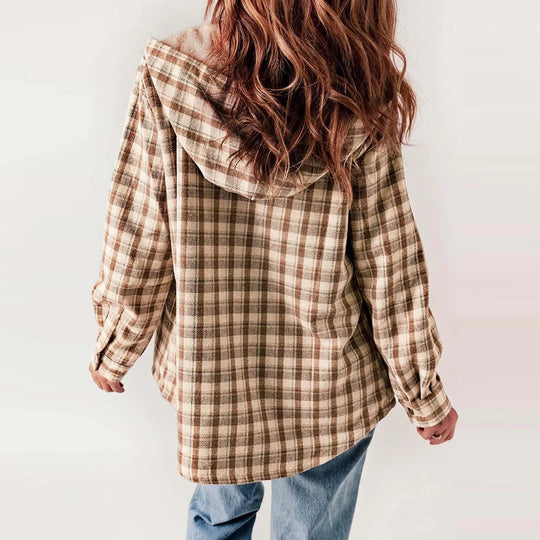 EB | Sherpa - Hemd Beige - Damen Gemütliche Flanelljacke