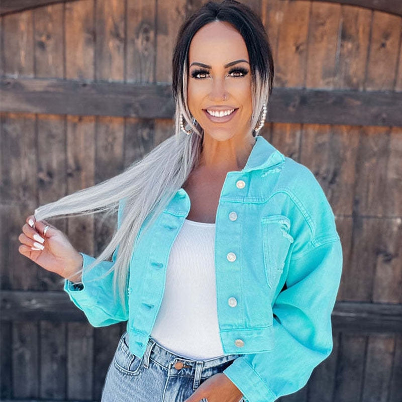 EB | Elegante Jeansjacke mit Fransen