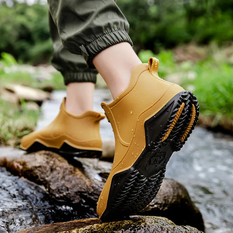 EB | Damen knöchelhohe wasserdichte Gummistiefel mit rutschfester Sohle