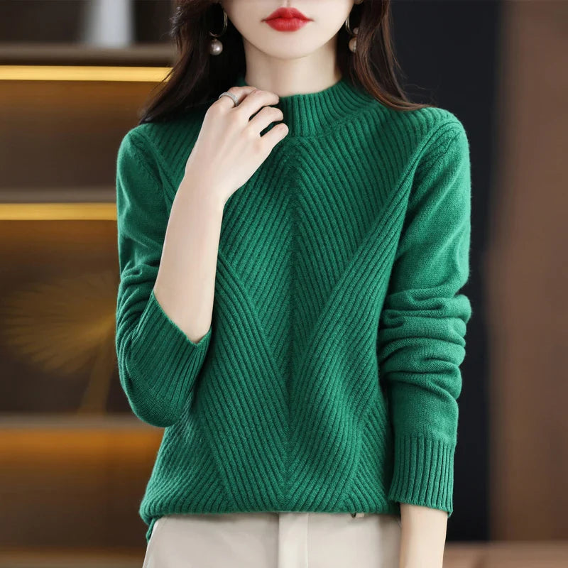 EB | Strukturierter Rundhals-Strickpullover Ideal für den Winter