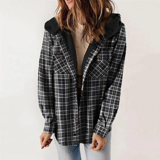 EB | Sherpa - Hemd Beige - Damen Gemütliche Flanelljacke