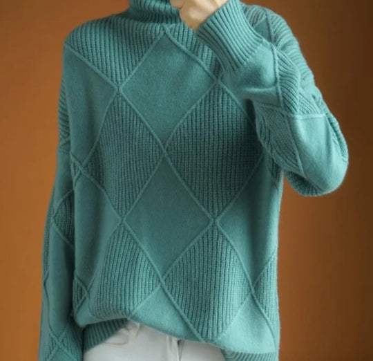 EB | Strickpullover mit Hohem Hals Wollmischung Elegant und Warm