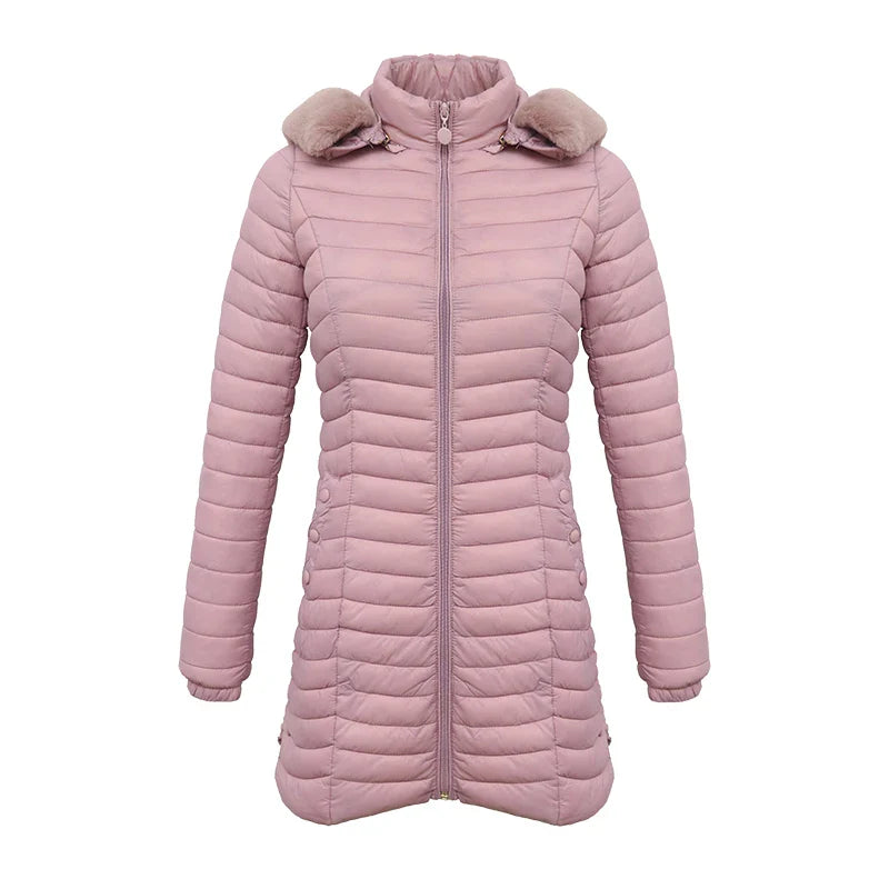 EB | Slim Fit Winter Puffer Jacke mit Pelzkapuze