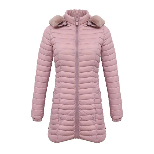 EB | Slim Fit Winter Puffer Jacke mit Pelzkapuze