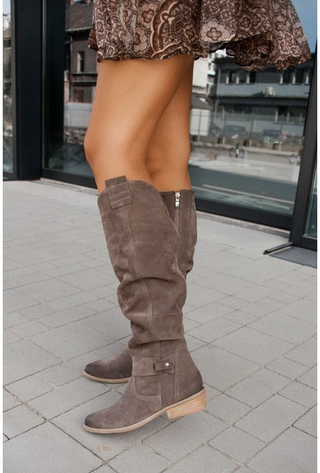 EB | Robuste und Bequeme Retro Knielange Stiefel für Damen
