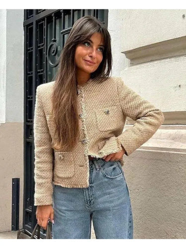 EB | Klassischer Tweed-blazer Wollmischung Zeitlos und Elegant
