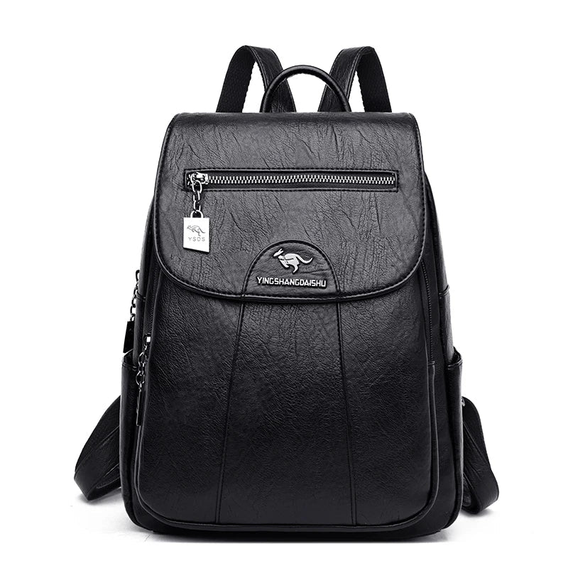 EB | Großer Leder Rucksack mit Diebstahlschutz für Damen