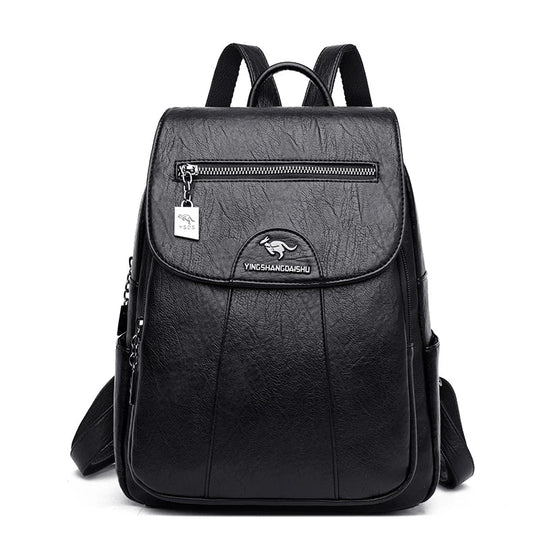 EB | Großer Leder Rucksack mit Diebstahlschutz für Damen