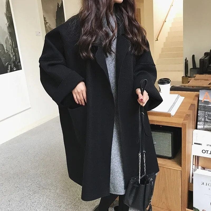 EB | Übergroßer Wollmischung Trenchcoat