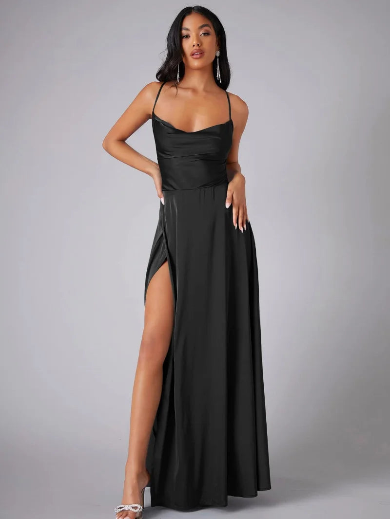 EB | Seiden-Maxikleid mit Geflochtenem Rücken Kleid Dich für Formelle Anlässe Lucette