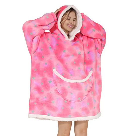 EB | Übergroße Fleece-Decke mit Kapuze und Taschen