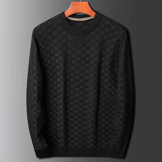 EB | Stylischer Herbst Waffelstrick Pullover mit Rundhalsausschnitt für Männer