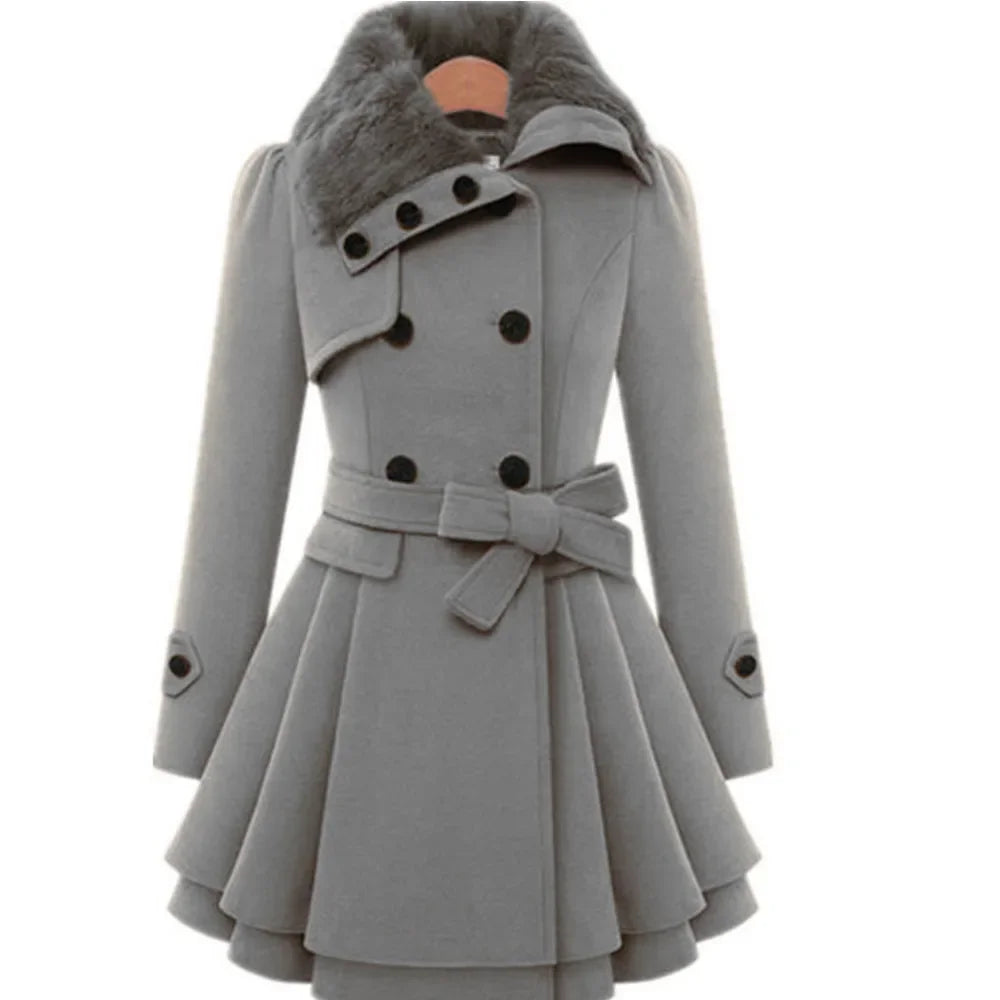 EB | Damen Slim Fit Trenchcoat Eleganter Übermantel