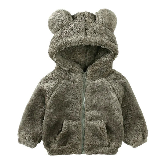 EB Comfort Modische Bären-Kinderjacke aus dickem Samt