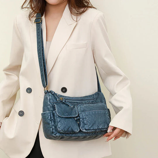 EB | Jahrgang Luxe Schultertasche mit Mehreren Taschen