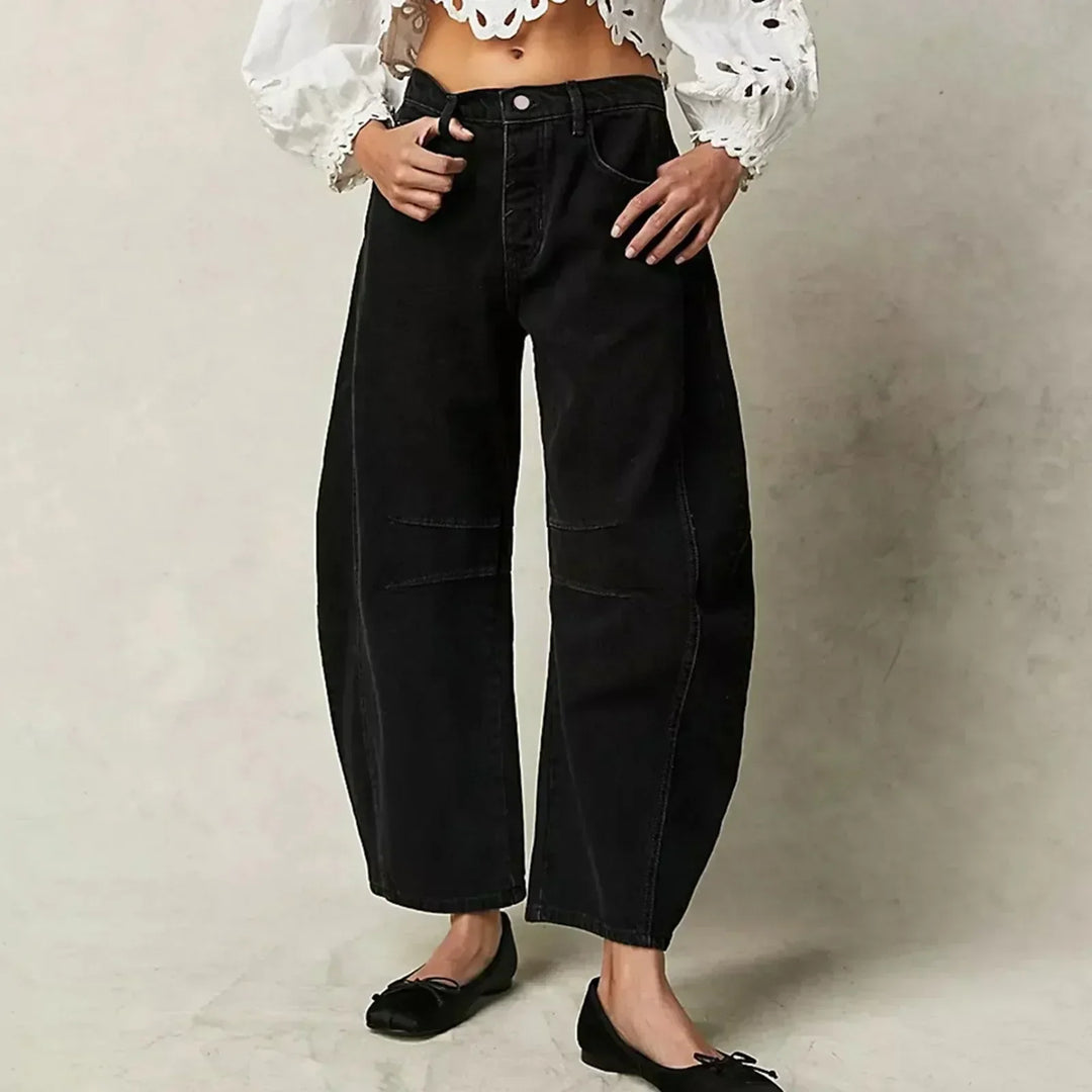 EB | Damen Trendy Weite-Bein Hose Denim